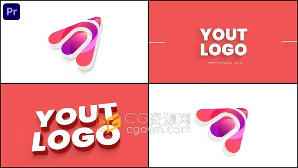 PR模板-三维翻转标志文本动画3D Logo Animation V.2