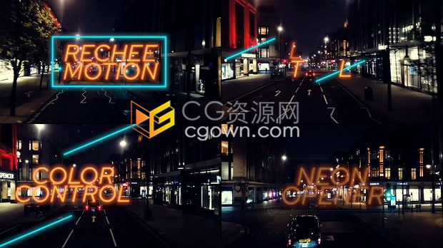 PR预设发光霓虹灯文字效果动画制作mogrt文件带视频教程-Premiere模板下载