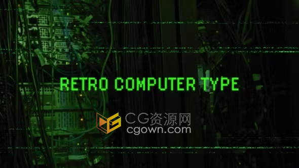 数字技术老式电脑终端经典打字机字体故障效果-PR模板