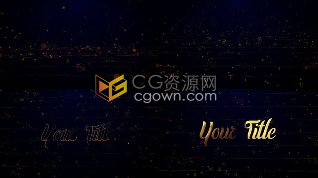 公司活动庆祝视频片头PR模板下载金色粒子动画文字标题效果制作