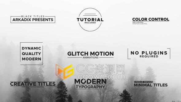 故障动画图形移动效果文字标题视频字幕制作-PR模板免费下载
