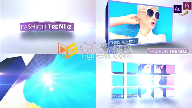 PR预设/AE模板-魅力时装秀发光产品展示架影像馆婚礼广播商业宣传相册展示屏动画