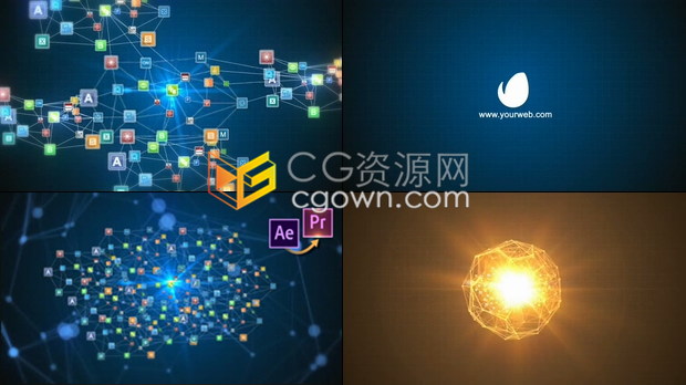 社交网络互联网媒体云企业标志缩略图图标LOGO动画-PR预设/AE模板