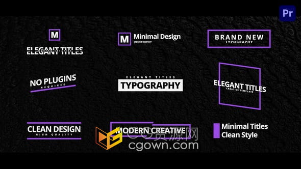 PR模板-9组优雅标题边框视频字幕条动画Elegant Titles