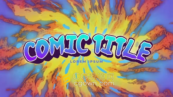 动漫标题开场白变形扭曲波浪轨迹复古迷幻效果卡通标题动画PR模板