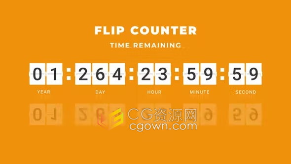 Flip Counter翻转计数器数字时钟日历翻页倒计时动画免费下载PR模板