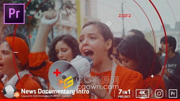 AE/PR模板-新闻开场介绍纪录片政治电视频道视频片头