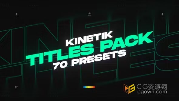 70个独特的动态标题文本动画预设-PR模板