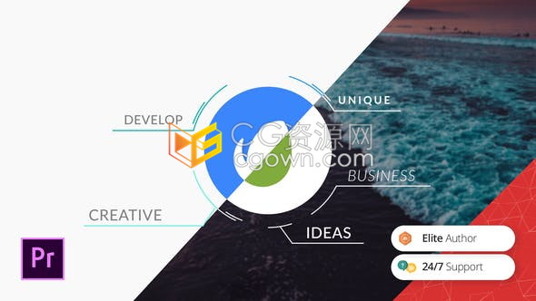 PR模板工程-制作公司企业简单圆形商务Logo动画