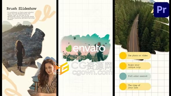 垂直分辨率彩色水墨风动态海报创意社交媒体幻灯片-PR模板