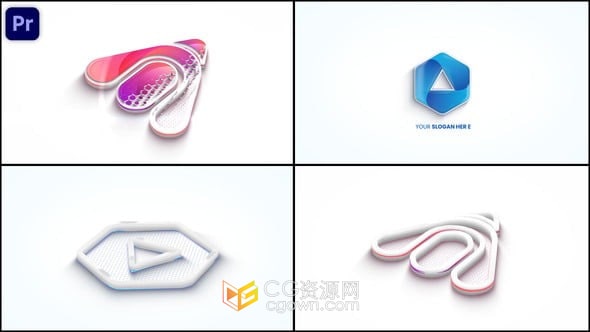 明亮扫光动画企业LOGO片头片尾制作-PR模板