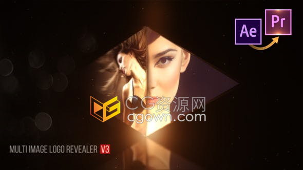 多图片翻转社交媒体商业广告宣传视频片头LOGO动画制作-AE与PR模板下载