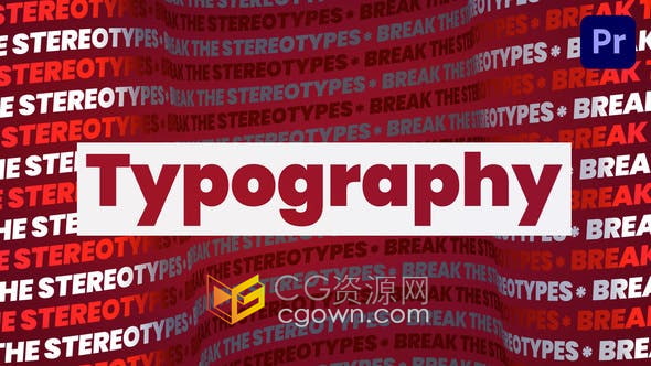 PR模板-4K抽象动力学排版多彩文本动画和创意过渡效果