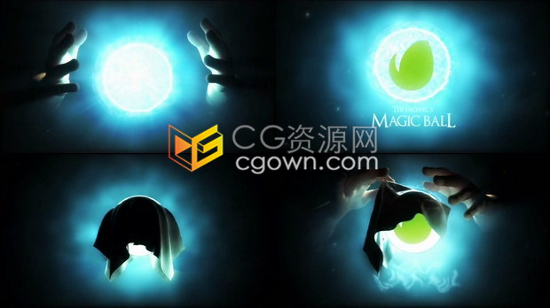 2种效果魔术手能量玻璃球LOGO动画视频片头制作工程-PR工程下载