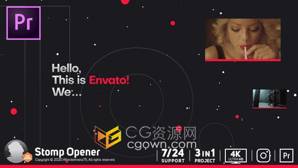 AE/PR模板-流行Typo Promo趋势动态排版制作创意介绍在线营销快速开场视频