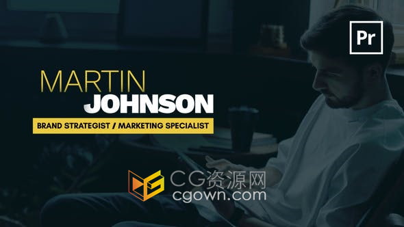 PR模板-干净简洁划动显隐动画效果人名介绍文本标题