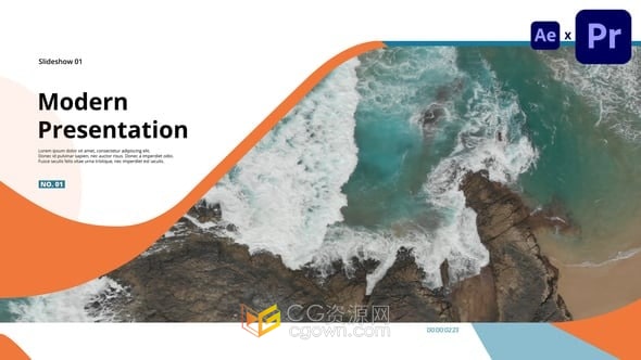 AE&PR模板-干净玻璃质感图文介绍幻灯片现代公司宣传片制作