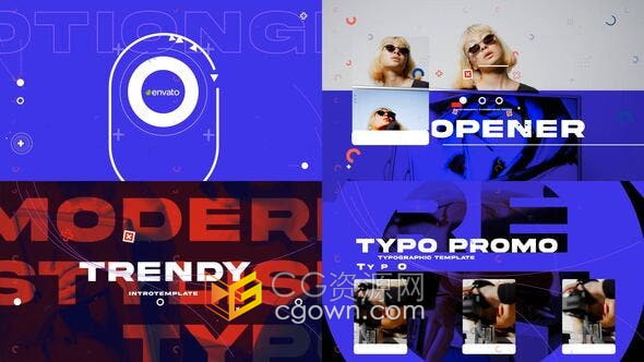 PR模板-快速故障效果创意开场白时尚模特时装周宣传片头