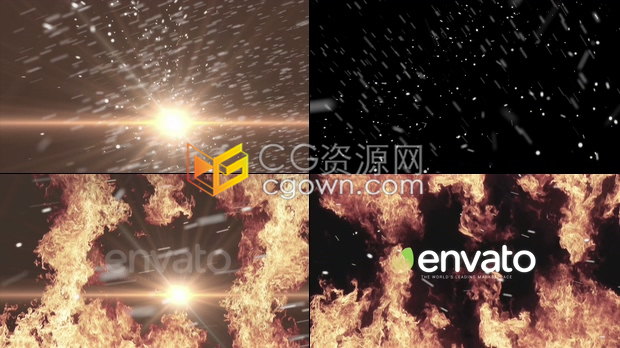 PR模板下载火花飞溅火焰燃烧LOGO动画视频片头制作工程