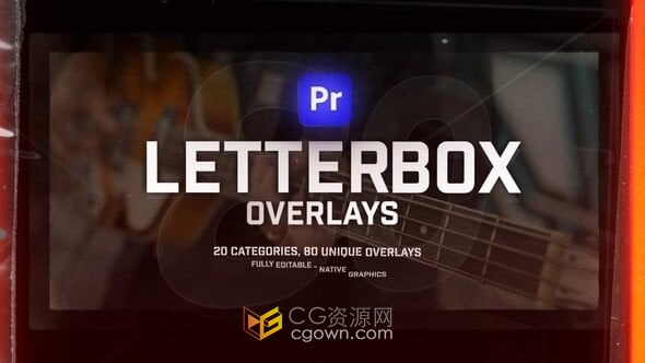 老电影怀旧摇滚粗犷电影胶片边框叠加样式-PR模板