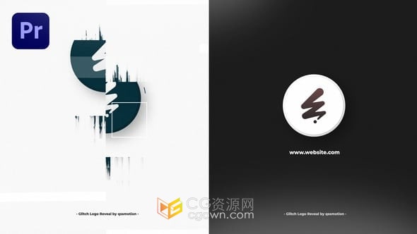 故障信号LOGO分割拼接标志动画-PR模板下载