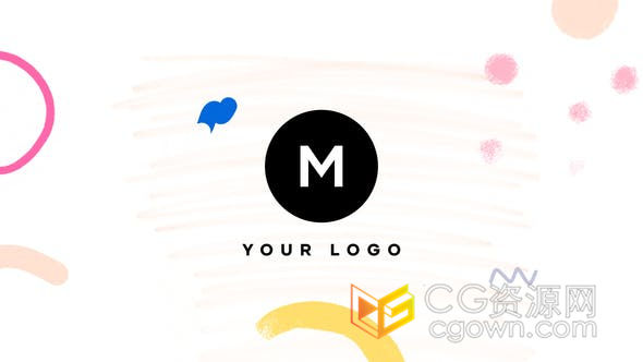 动态笔触动画水彩效果手绘笔刷标志LOGO片头-PR模板工程免费下载