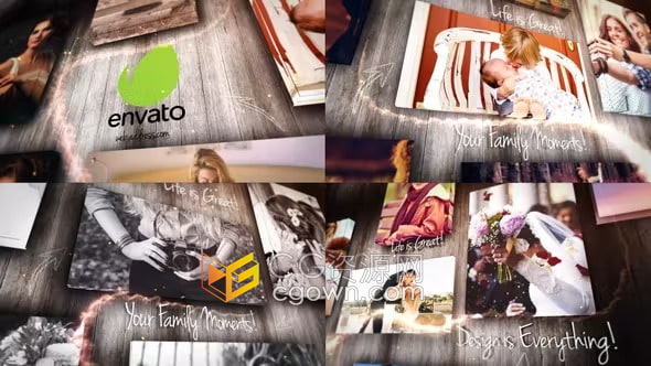 3D创意照片墙Creative Wall Gallery-PR视频相册模板