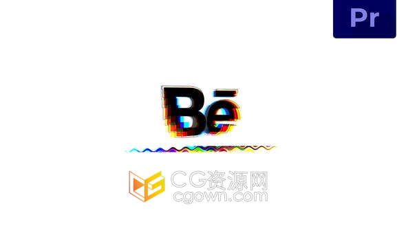 PR模板-4K快速抽象RGB分割数字失真信号损坏故障标志logo片头