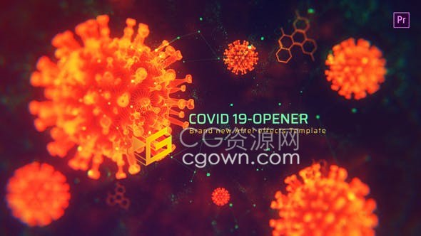 PR制作疫情宣传视频动画新冠肺炎全球病例介绍视频COVID-19病毒蔓延危机