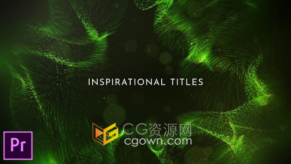 PR模板-优雅大气抽象闪光粒子背景动画标题制作电影片尾字幕引言视频