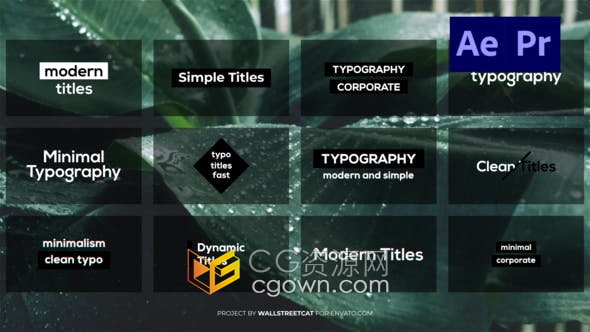 PR/AE模板-12个动态创意输出动画和RGB效果营销展示商业标题