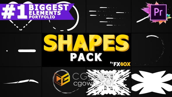 PR模板-2D卡通手绘线条MG动画飞溅图形效果视频