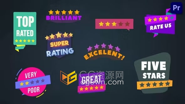 五星好评标签满意度服务评价星级评级徽章标题PR模板
