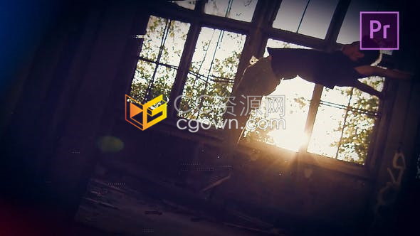 激烈前奏故障动态幻灯片惊悚预告片开场视频片头动画-AE与PR模板