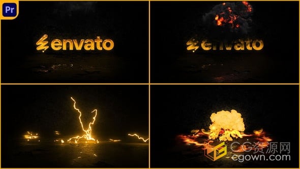 PR模板-闪电火标志动画Lightning Fire Logo Animation V.2