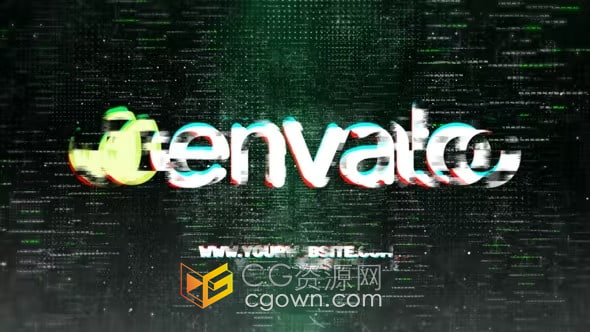 AE与PR模板资源免费下载-Glitch Logo Reveal故障标志片头
