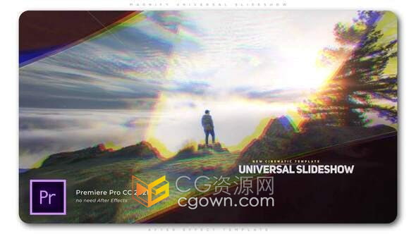 AE/PR模板-放大色差VFX视差效果独特冒险揭幕战游戏介绍艺术视频工艺推广