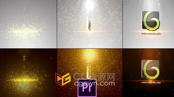 PR模板-魅力闪光耀眼爆裂粒子动画演绎优雅时尚品牌标志LOGO片头