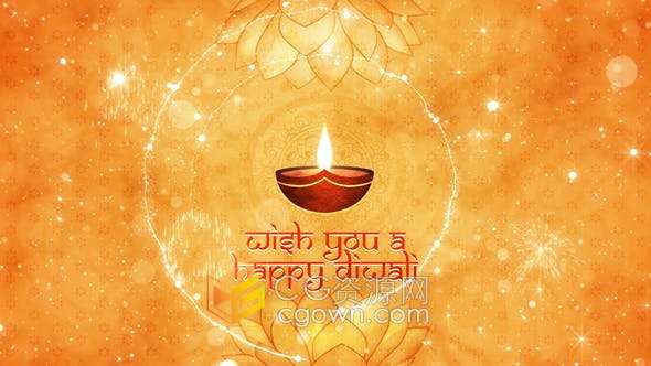 PR/AE模板-印度排灯节日祝福视频开场传统节日元素电子贺卡