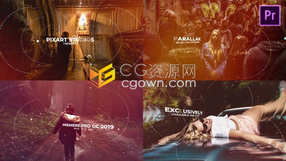 PR预设/AE模板-优雅漏光半圆粒子排列闪烁点演示现代视差效果宣传片