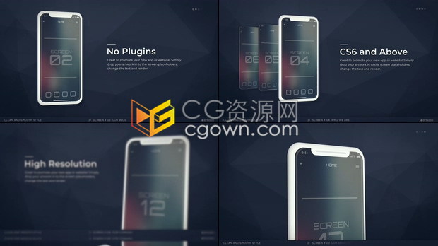 PR预设/AE模板-手机APP移动应用程序简短促销视频产品广告服务演示动画