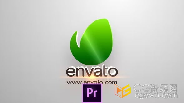 简单3D翻转动画清新明亮企业标志PR LOGO模板
