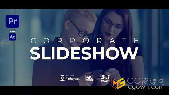 AE/PR模板-多用途企业开场白幻灯片Corporate Opener Slideshow商业宣传片