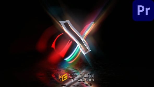 PR模板-闪亮发光标志动画现代企业品牌LOGO片头