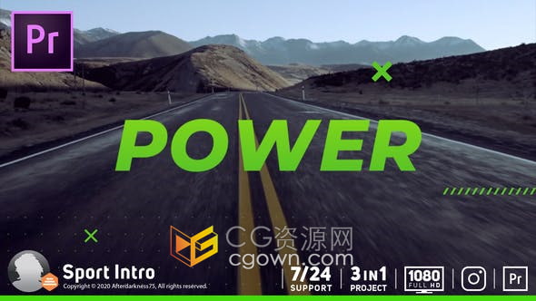 动态排版动画视频创建流行体育赛事介绍在线宣传片多用途PR/AE模板