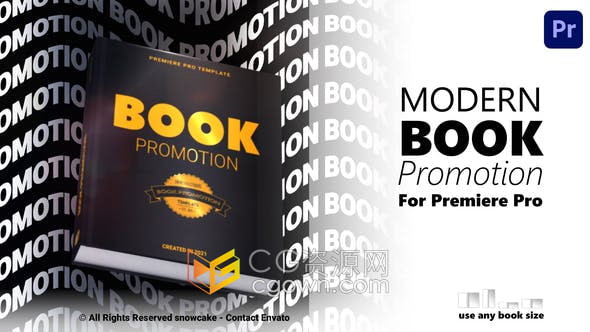 PR模板简约漏光镜头光晕效果3D杂志书籍介绍电子书动画图书促销