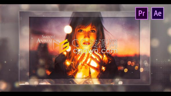 PR预设/AE模板-优雅通明立方体翻转动画唯美视觉效果遮罩幻灯片作品相册