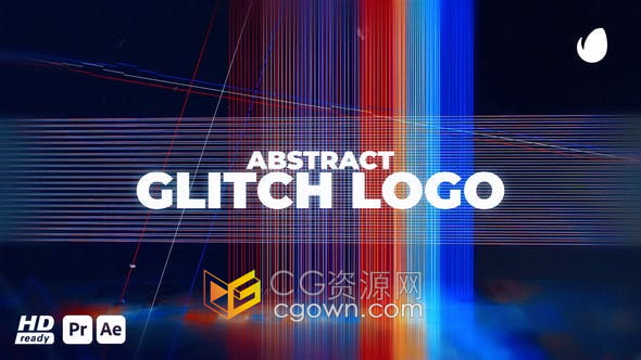 PR/AE模板-抽象混乱RGB故障信号损坏数字失真动画节奏感LOGO片头