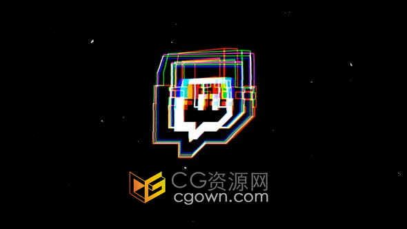 PR模板-4k彩色毛刺快速故障RGB分割缩放扭曲信号干扰标志动画