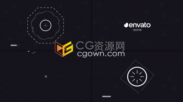 PR预设/AE模板-极简线条图形动画演绎公司企业品牌标志LOGO片头